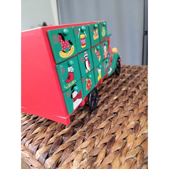 Northlight 14" Children's Advent Calendar Red Storage Truck Christmas Decoration - Picture 15 of 16